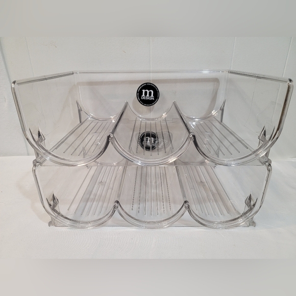 MDESIGN Plastic Stackable Clear Wine,Water Bottle,Storage Organizer Rack, Setof2 - Picture 7 of 7
